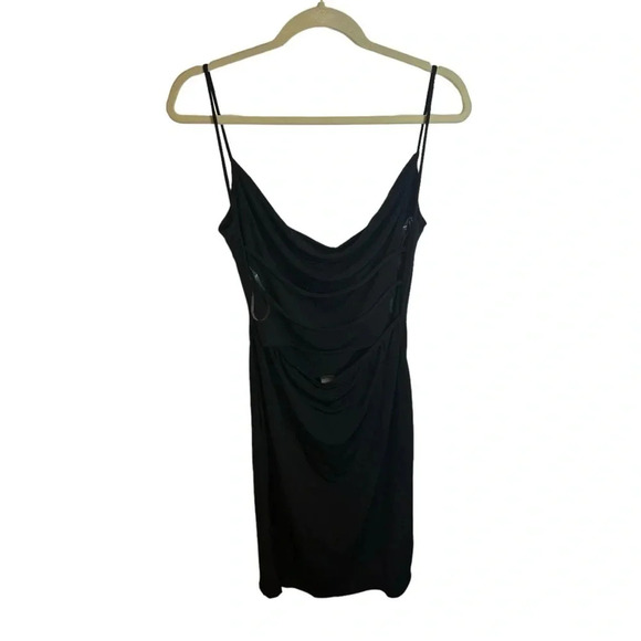 NWT ELH STUDIO BLACK DRAPE NECK DRESS - Picture 2 of 4